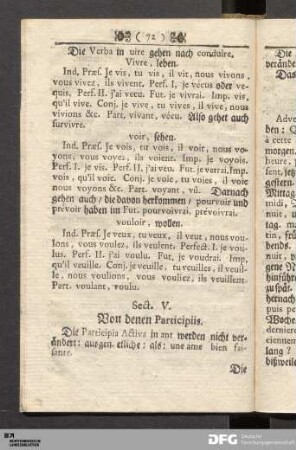 Sect. V. Von denen Participiis.