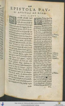 EPISTOLA PAULI APOSTOLI AD ROMANOS