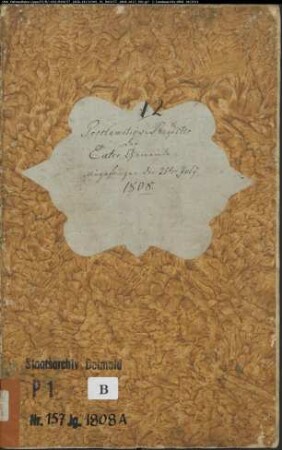 Zivilstandsregister der evangelischen Gemeinde Exter, Kreis Herford (GAHT 1808-1813, GHT 1814). (Gemeinde: Evangelische Gemeinde Exter)