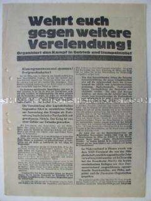 Propagandaflugblatt der RGO Bezirk Sachsen zur Reichspräsidentenwahl 1932
