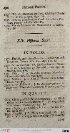XIV. Historia Sacra