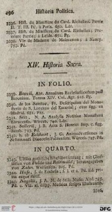 XIV. Historia Sacra