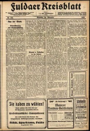 Ausgabe vom Samstag, den 29. November 1924.