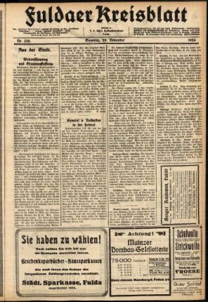 Ausgabe vom Samstag, den 29. November 1924.
