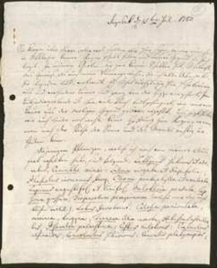 Brief von Albrecht Wilhelm Roth an Friedrich Julius Voigt