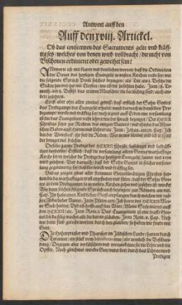 Auff den xviii. Artickel.