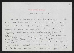 Brief von Max Beerbohm an Gerhart Hauptmann