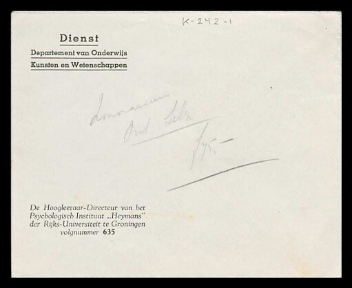 [Briefumschlag von Unbekannt an Otto Selz vermutlich von Anfang Mai 1940]