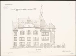 Schillergymnasium, Münster: Aufriss Ostansicht 1:100