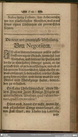 Die neun und zwantzigste Abtheilung, Vom Negotiiren