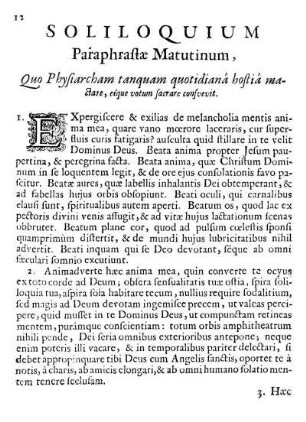 Soliloquium Paraphrastæ Matutinum, [...]