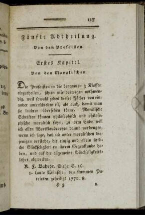 Fünfte Abtheilung. Von den Prosaisten.
