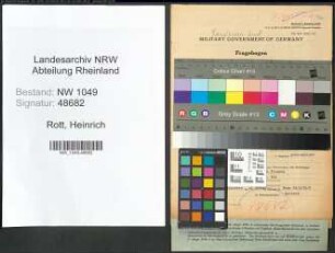 Entnazifizierung Heinrich Rott , geb. 19.12.1892 (Inspektor)