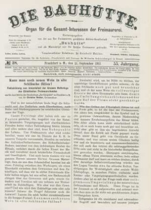 No. 38. Frankfurt a. M., den 21. September 1912. 55. Jahrgang.