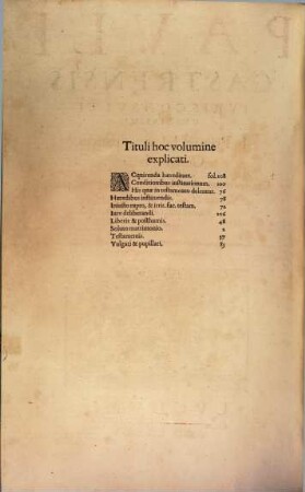 Pavli Castrensis Ivris Consvlti Clarissimi, In ... Commentaria, 3. In Primam Infortiati partem Commentaria