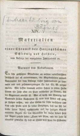 Vorwort des Redakteurs.