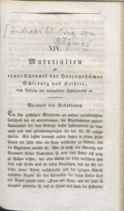 Vorwort des Redakteurs.