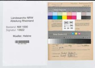 Entnazifizierung Helene Mueller, geb. 27.12.1898 (Postassistentin)