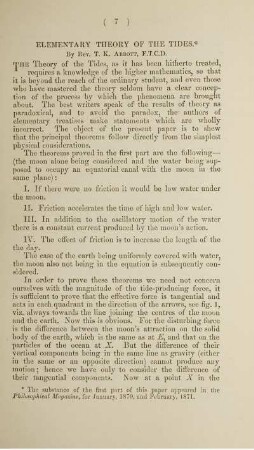 Elementary theory of the tides.