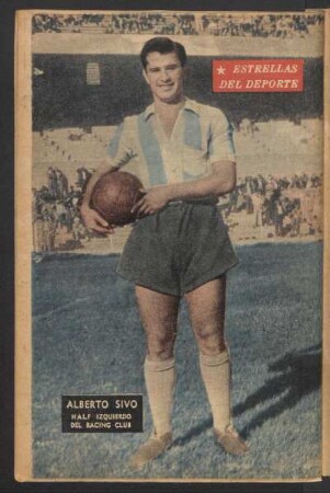 Alberto Sivo, half izquierdo del racing club - [Fotografía] : Estrellas del deporte