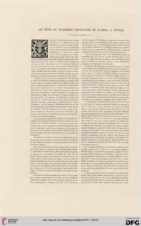3: Les fêtes du troisième centenaire de Rubens, à Anvers, [1]
