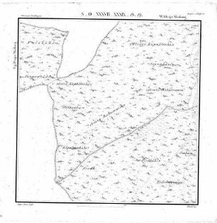 Kartenblatt SO XXXVIII XXXIX 18 19 Stand 1822 ca. (Multiblatt 1:5000, nur württembergischer Teil)
