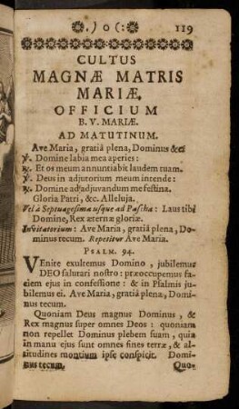 119-130, Ad Matutinum; ...