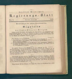 Regierungs-Blatt der Fürstlich-Wiedischen Regierung in Neuwied