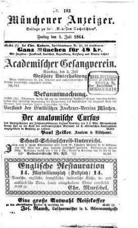 Neueste Nachrichten aus dem Gebiete der Politik. 1864, [a] = Münchener Anzeiger, 7 - 9