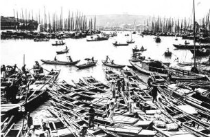 Im Hafen : Mehrere Boote in einem Hafen