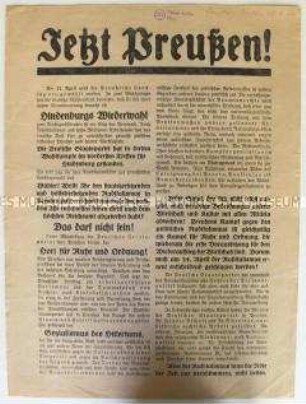 Propagandaflugblatt der Deutschen Staatspartei zur preußischen Landtagswahl 1932