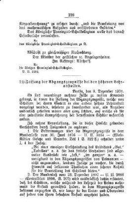 Fassung der Abgangszeugnisse bei den höheren Lehranstalten : [D. Höhere Lehranstalten]