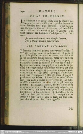 Des Vertus Sociales