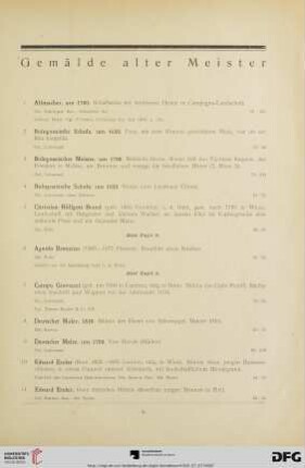 Gemälde alter Meister (Nr. 1-60)