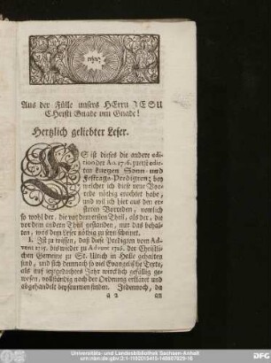 Hertzlich geliebter Leser.