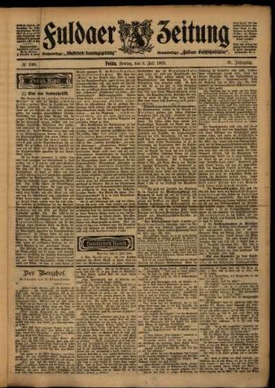 Erste Ausgabe vom Freitag, den 03. Juli 1903.