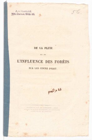 De la Pluie et de l'Influence des Forèts sur les cours d'Eau
