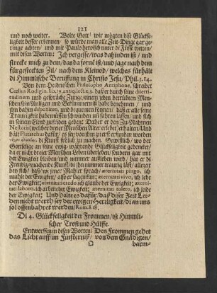 Di 4. Glückseligkeit der Frommen/ ist Himmlischer Trost und Hülffe.