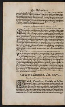 Von Zweierlei Wurm samen. Cap. CXVII.