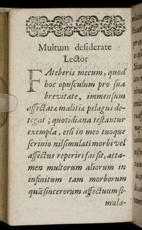 Multum desiderate Lector.
