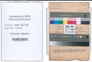 Entnazifizierung Wilhelm Schmidt , geb. 16.12.1905 (Sanitaeter)
