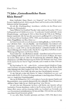 75 Jahre "Gottesdienstlicher Raum Klein Borstel"