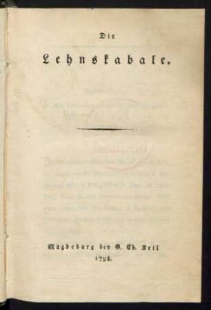 Die Lehnskabale