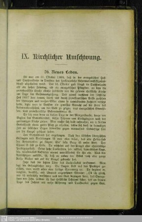 IX. Kirchlicher Umschwung