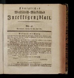 Königliches westphälisch-märkisches Intelligenzblatt. 1817-1833