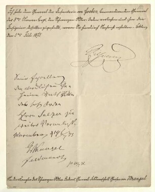 Brief mit Unterschrift