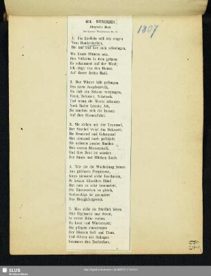 1807 Bienenlied: Ein Liedlein will ich singen