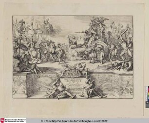 1 [Feierlichkeiten in Belgien zu Ehren Kaiser Leopold's 9 Bl.; Entry of Leopold I, bonfire and festivities in Brussels after the victory over the Turks, 1683; Leopold I of Austria entry into Brussels after defeating the Turks - 1686]