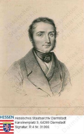 Liebig, Justus Freiherr v., Prof. Dr. med., Dr. phil. (1803-1873) / Porträt, vorblickend, Brustbild
