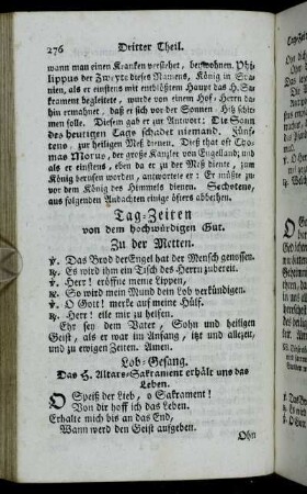 Tag-Zeiten von dem hochwürdigen Gut